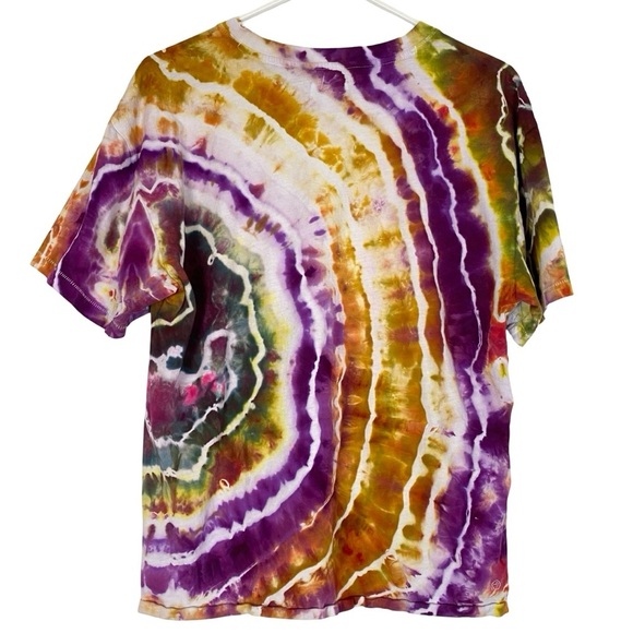 Handmade Geode Tie Dye Tee Womens Size Medium Colorful Tshirt Shirt Cotton SS - Picture 2 of 9